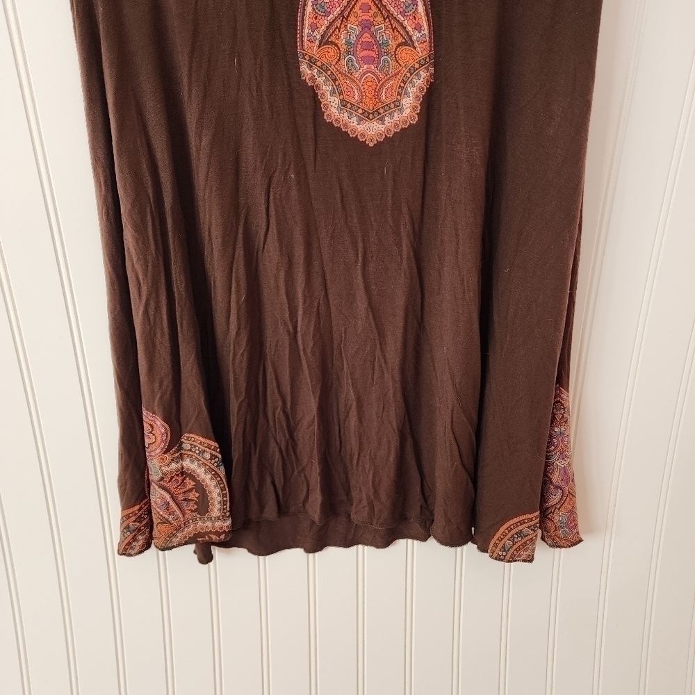 Free People espresso cotton criss cross straps w/ paisley print. - Picture 4 of 10